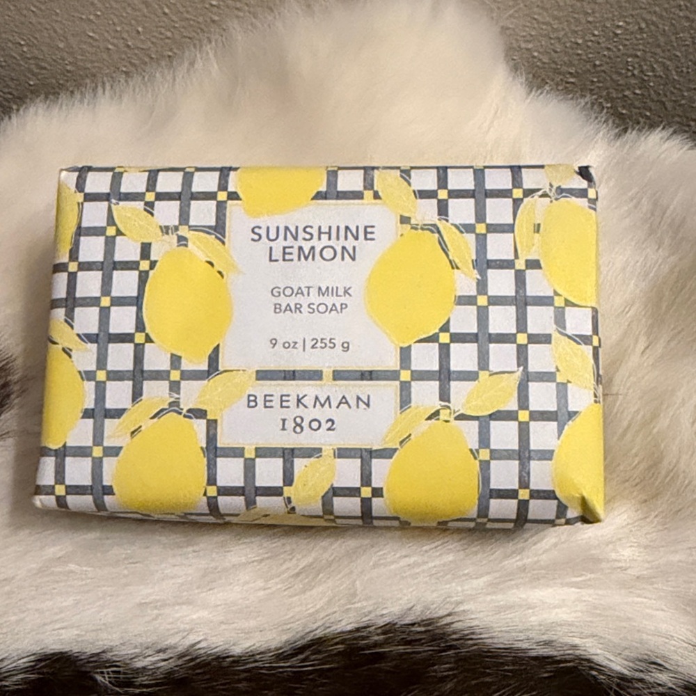 Beekman 1802 Sunshine Lemon Goat Milk Soap- hydrating, triple milled, 9oz.